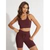 image:imageODODOS Halter Sports Bra for Women Non Padded Strappy Cropped Tops Workout Yoga CropBurgundy