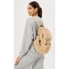 image:imageODODOS Quilted Backpack 20 for Women Lightweight Puffer Hiker Pack Drawstring Padding Travel Gym Bag BlackTaupe