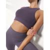 image:imageODODOS Racerback Tank Bra for Women High Neck Non Padded Medium Support Sports Bra Workout Yoga Crop TopsDark Purple