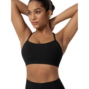 image:imageODODOS Cloud Feeling Y Racerback Sports Bra for Women Wirefree Padded Strappy Yoga BraBlack