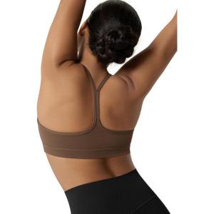 image:imageODODOS Cloud Feeling Y Racerback Sports Bra for Women Wirefree Padded Strappy Yoga BraBrunette