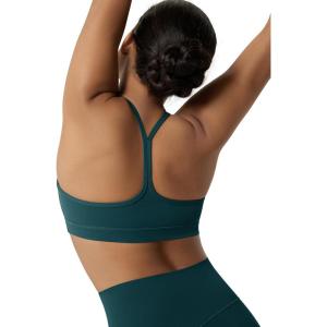 image:imageODODOS Cloud Feeling Y Racerback Sports Bra for Women Wirefree Padded Strappy Yoga BraForest Teal