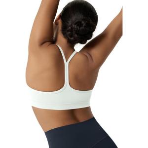 image:imageODODOS Cloud Feeling Y Racerback Sports Bra for Women Wirefree Padded Strappy Yoga BraPorcelain White