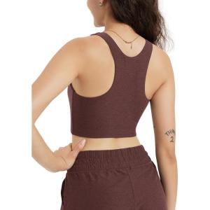 image:imageODODOS Racerback Tank Bra for Women High Neck Non Padded Medium Support Sports Bra Workout Yoga Crop TopsJava Heather