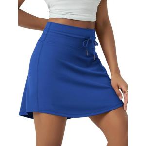 image:imageODODOS Womens Drawstring Tie Skirts Long 17  Builtin Shorts Athletic Golf Tennis Skorts with Ball PocketRoyal Blue