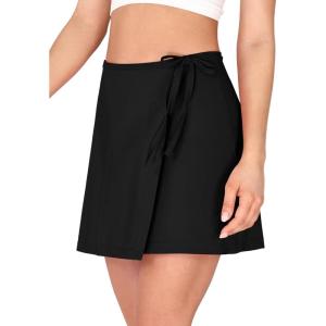 image:imageODODOS Wrap Skorts for Women Builtin Shorts High Waist Tennis Skirts with Pockets for Casual Athletic GolfClassic Black
