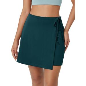 image:imageODODOS Wrap Skorts for Women Builtin Shorts High Waist Tennis Skirts with Pockets for Casual Athletic GolfForest Teal