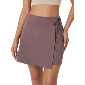 image:imageODODOS Wrap Skorts for Women Builtin Shorts High Waist Tennis Skirts with Pockets for Casual Athletic GolfPurple Taupe
