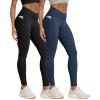 image:imageODODOS 2 Pack Buttery Soft Cross Waist Leggings with Pockets for Women ODCLOUD 25  28 Crossover Lounge Yoga PantsBlacknavy