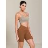 image:imageODODOS Cloud Feeling Cross Waist Yoga Shorts for Women 6 Crossover High Waist Lounge Biker ShortsCaramel