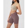 image:imageODODOS Cloud Feeling Cross Waist Yoga Shorts for Women 6 Crossover High Waist Lounge Biker ShortsPurple Taupe