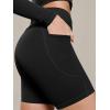 image:imageODODOS Cloud Feeling Cross Waist Yoga Shorts with Pockets for Women 6 Crossover High Waist Lounge Biker ShortsBlack