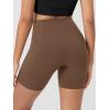 image:imageODODOS Cloud Feeling Cross Waist Yoga Shorts with Pockets for Women 6 Crossover High Waist Lounge Biker ShortsBrunette