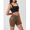 image:imageODODOS Cloud Feeling Cross Waist Yoga Shorts with Pockets for Women 6 Crossover High Waist Lounge Biker ShortsBrunette