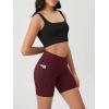 image:imageODODOS Cloud Feeling Cross Waist Yoga Shorts with Pockets for Women 6 Crossover High Waist Lounge Biker ShortsBurgundy