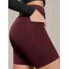 image:imageODODOS Cloud Feeling Cross Waist Yoga Shorts with Pockets for Women 6 Crossover High Waist Lounge Biker ShortsBurgundy