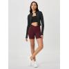 image:imageODODOS Cloud Feeling Cross Waist Yoga Shorts with Pockets for Women 6 Crossover High Waist Lounge Biker ShortsBurgundy