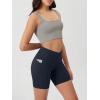 image:imageODODOS Cloud Feeling Cross Waist Yoga Shorts with Pockets for Women 6 Crossover High Waist Lounge Biker ShortsDeep Navy