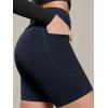 image:imageODODOS Cloud Feeling Cross Waist Yoga Shorts with Pockets for Women 6 Crossover High Waist Lounge Biker ShortsDeep Navy