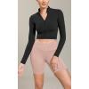 image:imageODODOS Cloud Feeling Cross Waist Yoga Shorts with Pockets for Women 6 Crossover High Waist Lounge Biker ShortsDusty Pink