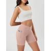 image:imageODODOS Cloud Feeling Cross Waist Yoga Shorts with Pockets for Women 6 Crossover High Waist Lounge Biker ShortsDusty Pink