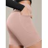 image:imageODODOS Cloud Feeling Cross Waist Yoga Shorts with Pockets for Women 6 Crossover High Waist Lounge Biker ShortsDusty Pink