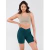 image:imageODODOS Cloud Feeling Cross Waist Yoga Shorts with Pockets for Women 6 Crossover High Waist Lounge Biker ShortsForest Teal