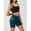 image:imageODODOS Cloud Feeling Cross Waist Yoga Shorts with Pockets for Women 6 Crossover High Waist Lounge Biker ShortsForest Teal