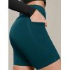 image:imageODODOS Cloud Feeling Cross Waist Yoga Shorts with Pockets for Women 6 Crossover High Waist Lounge Biker ShortsForest Teal