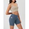 image:imageODODOS Cloud Feeling Cross Waist Yoga Shorts with Pockets for Women 6 Crossover High Waist Lounge Biker ShortsInk Blue