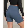 image:imageODODOS Cloud Feeling Cross Waist Yoga Shorts with Pockets for Women 6 Crossover High Waist Lounge Biker ShortsInk Blue