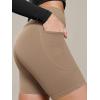 image:imageODODOS Cloud Feeling Cross Waist Yoga Shorts with Pockets for Women 6 Crossover High Waist Lounge Biker ShortsLight Brown