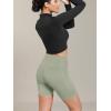 image:imageODODOS Cloud Feeling Cross Waist Yoga Shorts with Pockets for Women 6 Crossover High Waist Lounge Biker ShortsLime Stone