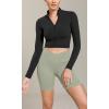 image:imageODODOS Cloud Feeling Cross Waist Yoga Shorts with Pockets for Women 6 Crossover High Waist Lounge Biker ShortsLime Stone