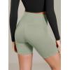 image:imageODODOS Cloud Feeling Cross Waist Yoga Shorts with Pockets for Women 6 Crossover High Waist Lounge Biker ShortsLime Stone