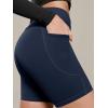 image:imageODODOS Cloud Feeling Cross Waist Yoga Shorts with Pockets for Women 6 Crossover High Waist Lounge Biker ShortsNavy
