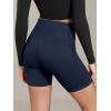 image:imageODODOS Cloud Feeling Cross Waist Yoga Shorts with Pockets for Women 6 Crossover High Waist Lounge Biker ShortsNavy