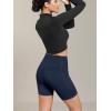 image:imageODODOS Cloud Feeling Cross Waist Yoga Shorts with Pockets for Women 6 Crossover High Waist Lounge Biker ShortsNavy
