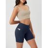 image:imageODODOS Cloud Feeling Cross Waist Yoga Shorts with Pockets for Women 6 Crossover High Waist Lounge Biker ShortsNavy