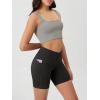 image:imageODODOS Cloud Feeling Cross Waist Yoga Shorts with Pockets for Women 6 Crossover High Waist Lounge Biker ShortsOnyx Black Grey