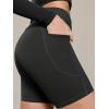 image:imageODODOS Cloud Feeling Cross Waist Yoga Shorts with Pockets for Women 6 Crossover High Waist Lounge Biker ShortsOnyx Black Grey