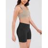 image:imageODODOS Cloud Feeling Cross Waist Yoga Shorts with Pockets for Women 6 Crossover High Waist Lounge Biker ShortsOnyx Black Grey