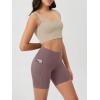 image:imageODODOS Cloud Feeling Cross Waist Yoga Shorts with Pockets for Women 6 Crossover High Waist Lounge Biker ShortsPurple Taupe