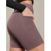 image:imageODODOS Cloud Feeling Cross Waist Yoga Shorts with Pockets for Women 6 Crossover High Waist Lounge Biker ShortsPurple Taupe