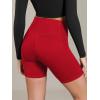 image:imageODODOS Cloud Feeling Cross Waist Yoga Shorts with Pockets for Women 6 Crossover High Waist Lounge Biker ShortsRed