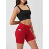 image:imageODODOS Cloud Feeling Cross Waist Yoga Shorts with Pockets for Women 6 Crossover High Waist Lounge Biker ShortsRed