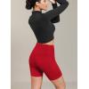 image:imageODODOS Cloud Feeling Cross Waist Yoga Shorts with Pockets for Women 6 Crossover High Waist Lounge Biker ShortsRed