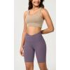 image:imageODODOS Cloud Feeling Crossover Yoga Shorts with Back Pocket for Women 6  8 V High Wasit Lounge Biker ShortsAsh Violet