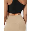 image:imageODODOS Cloud Feeling Crossover Yoga Shorts with Back Pocket for Women 6  8 V High Wasit Lounge Biker ShortsBeige