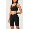 image:imageODODOS Cloud Feeling Crossover Yoga Shorts with Back Pocket for Women 6  8 V High Wasit Lounge Biker ShortsBlack